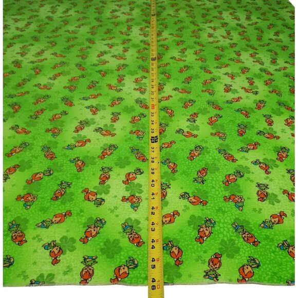 VTG Flintstones Pebbles Baby Blanket Flannel Receiving Wrap Crib Infant Green - Picture 6 of 7